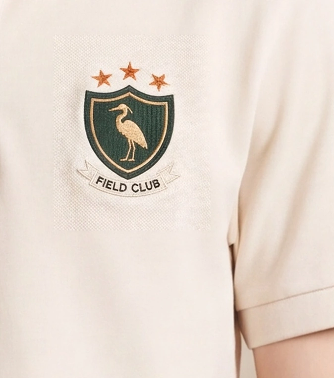 FIELD CLUB: ribbon lettering correction, detail in the finished frame