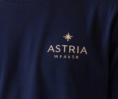 ASTRIA Atelier: small chest logo in a wide scene, detail before Lynx