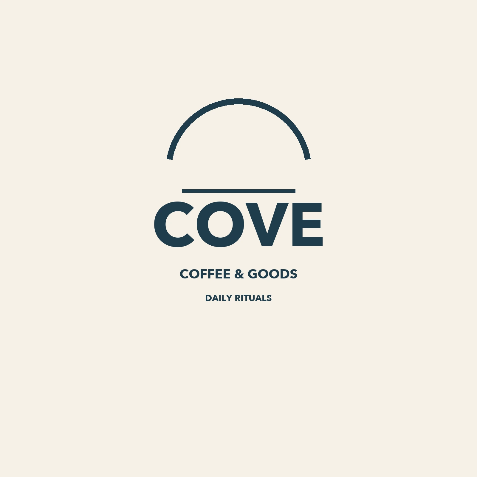 Source artwork: navy COVE wordmark, arc symbol and two smaller lines, displayed on cream for visibility; the uploaded PNG has transparency