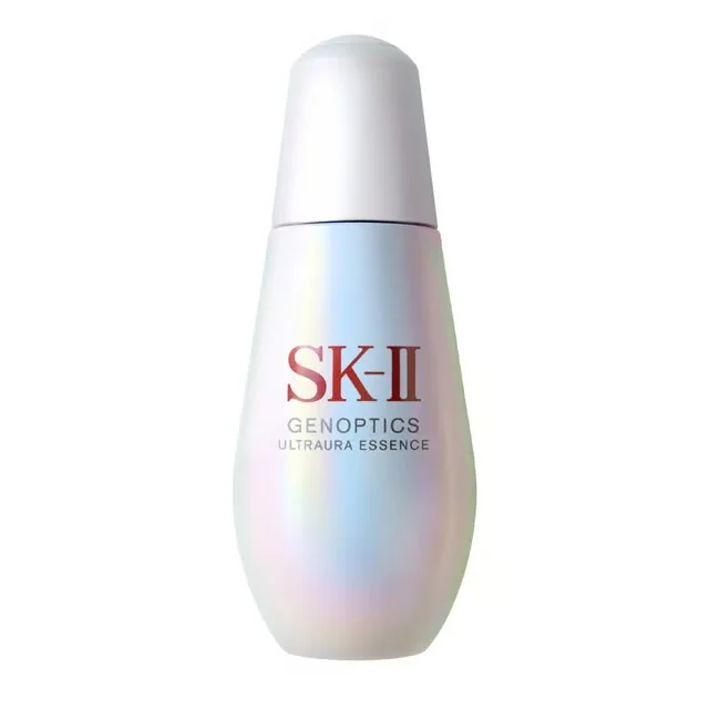 Pearlescent cosmetic bottle reference on white