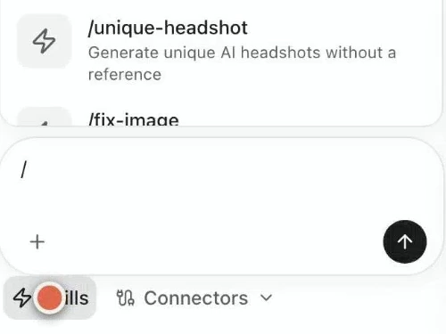Unique-headshot entry in the skills menu above the message box and Skills control