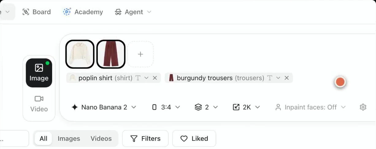 Astria composer retaining shirt and trouser references after the shoe reference is removed